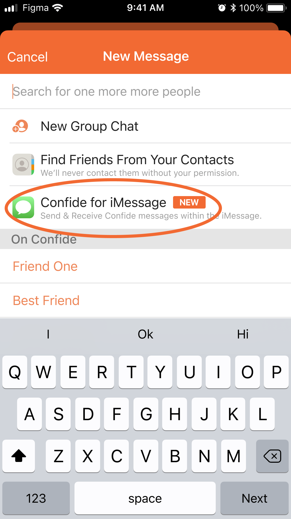 Send iMessage Confidential Messages directly from Confide Confide