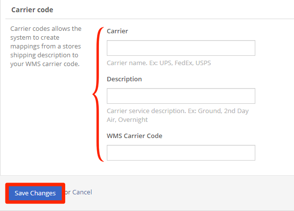 Upload Carrier Codes – DropStream