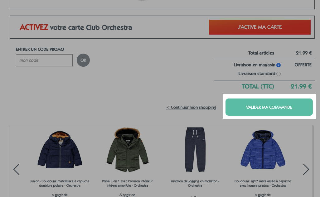 Utiliser sa carte cadeau Orchestra Centre d'Aide