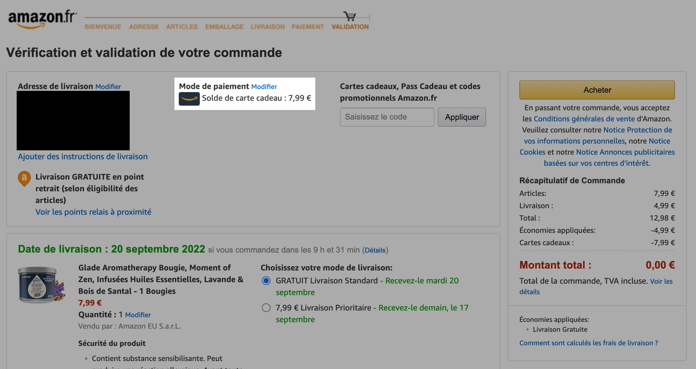Utiliser votre code sur Amazon.fr Centre d'Aide