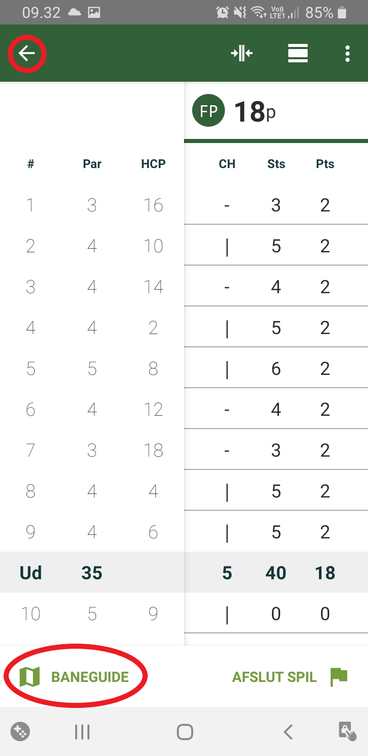 How do I see the scorecard during the round? GLFR Support