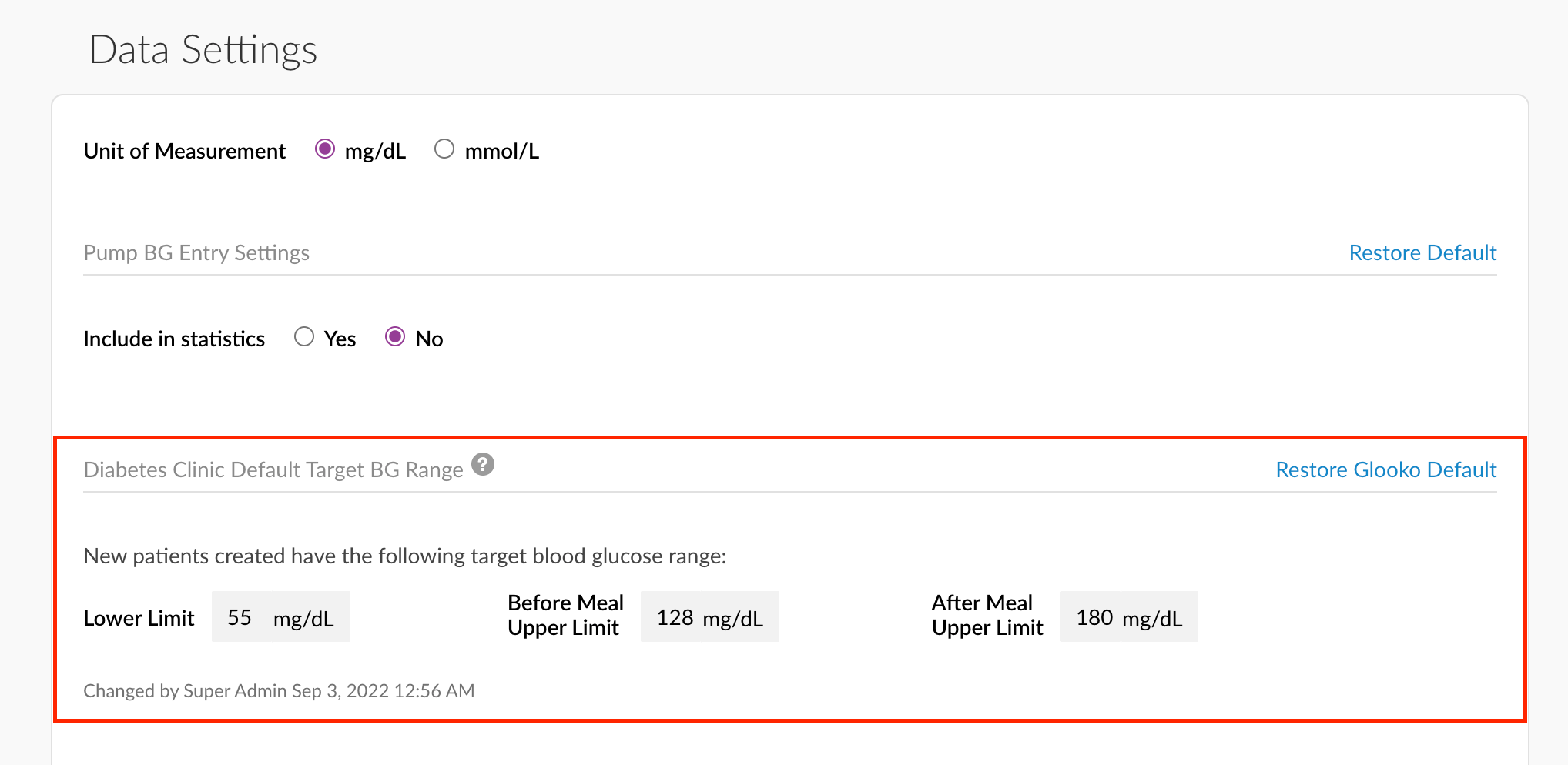 Setting Custom Target Blood Glucose (BG) Ranges Glooko Support Help