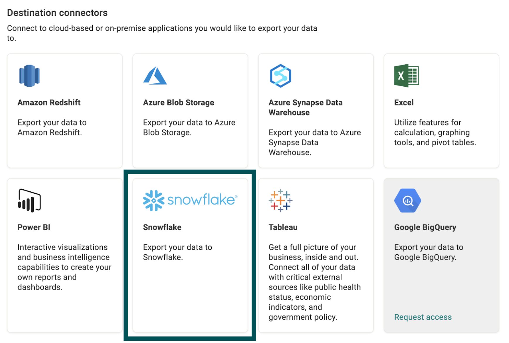 Snowflake outbound connector setup guide Crisp Knowledge Base