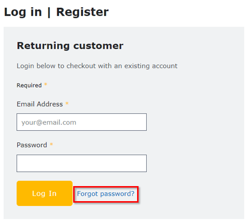 Reset My Account password (existing customer) – Golden Software 