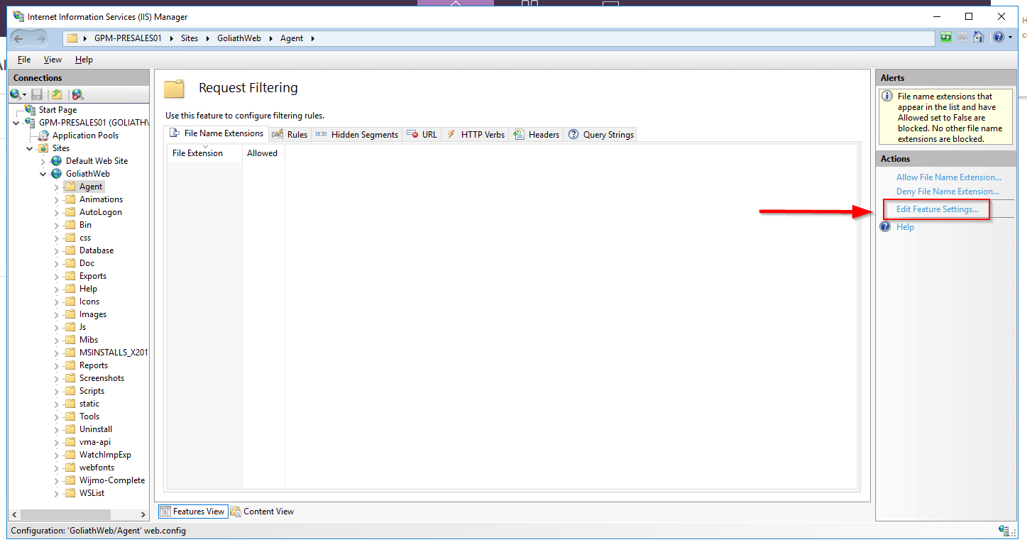 IIS Request Filtering Causing GPM Performance Issues Goliath