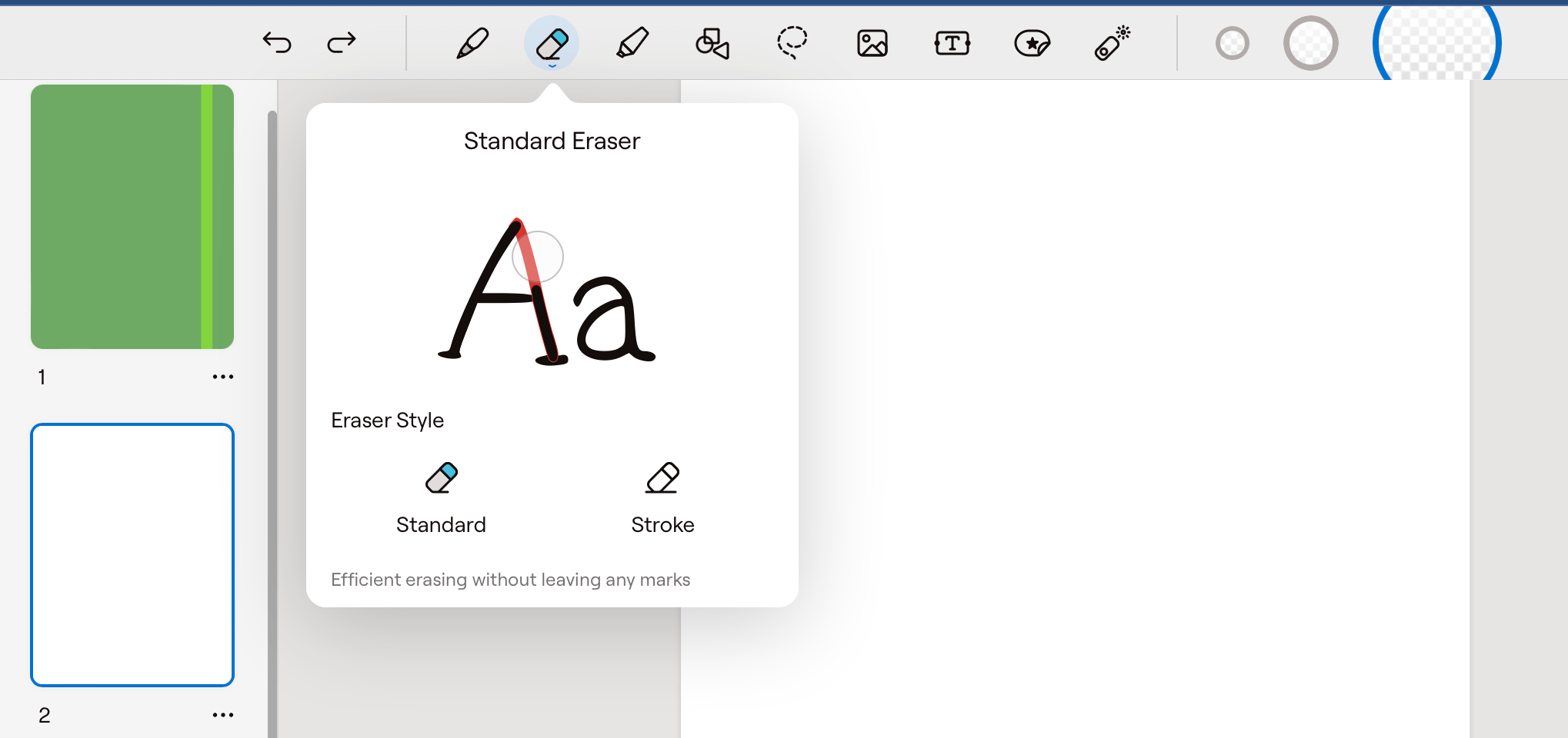 Erase handwriting and highlighting with the Eraser tool Goodnotes Support
