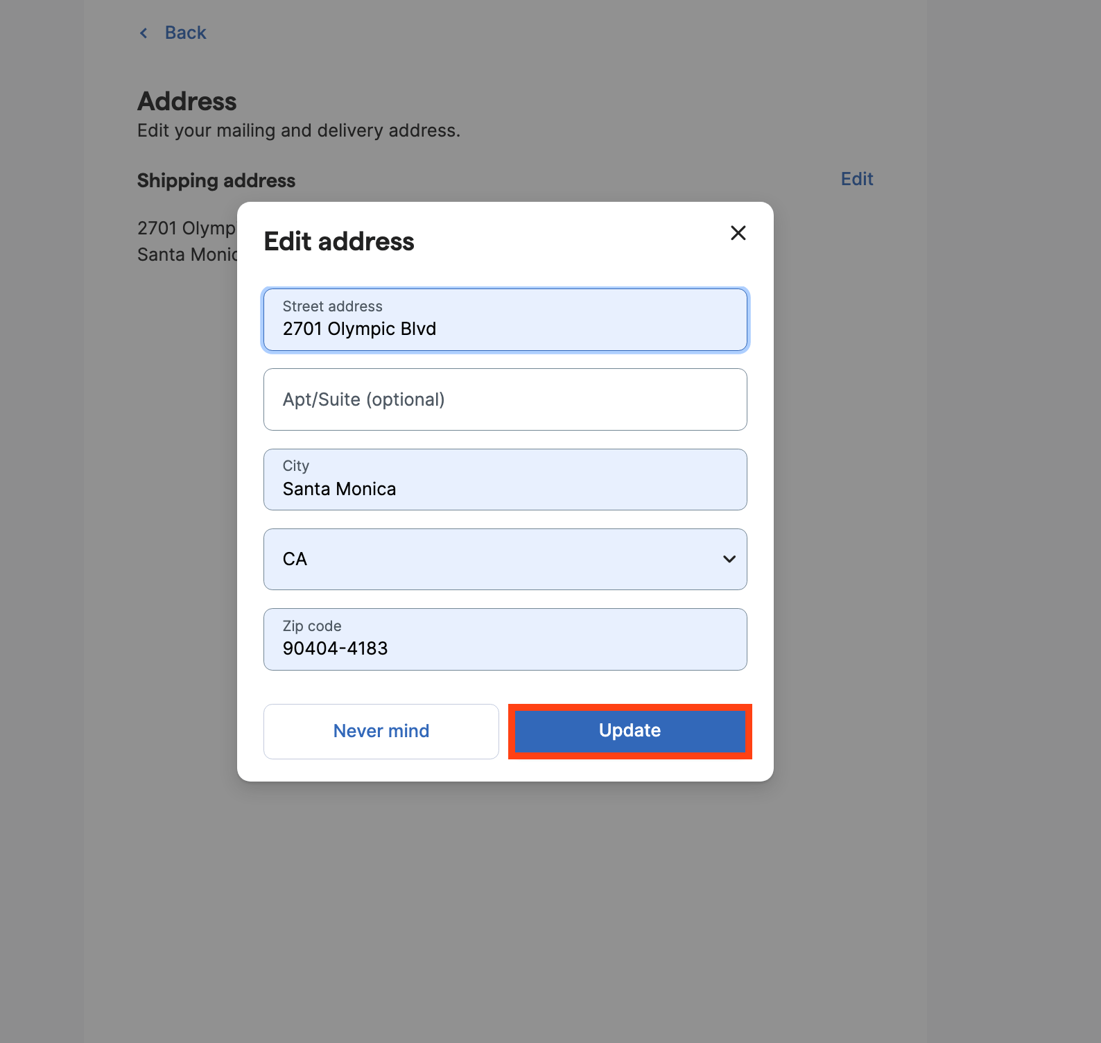 How do I change my mailing address? Support