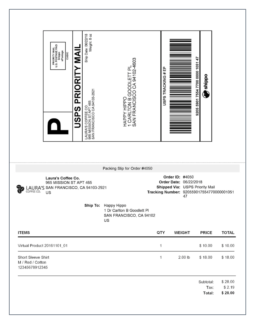 Packing Slips in Shippo Shippo