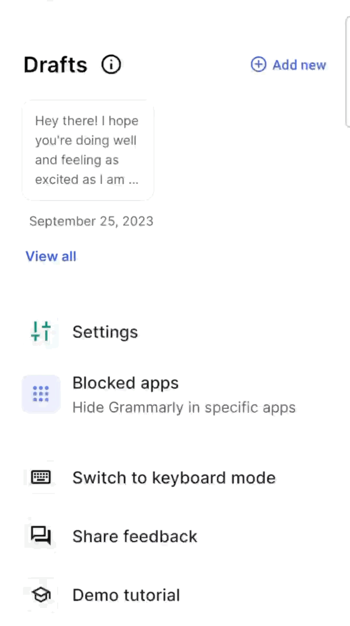 Grammarly for Android user guide Grammarly Support