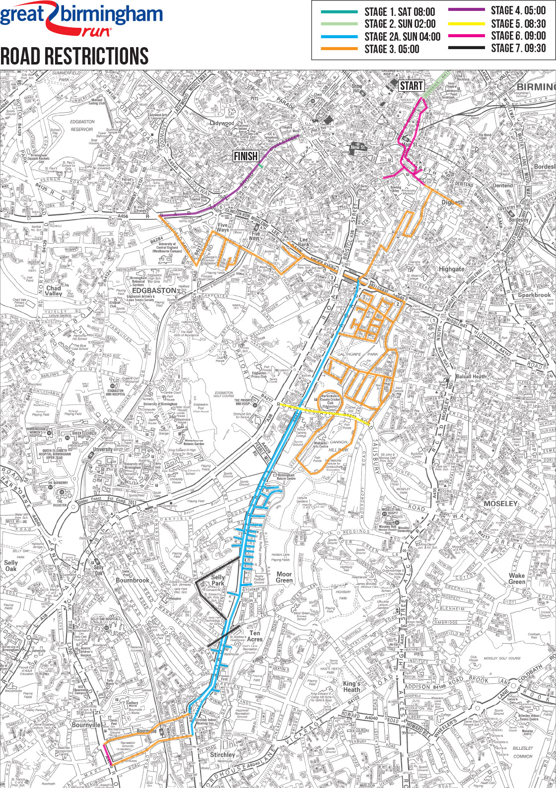 Great Birmingham Run 2016 Road Closures
