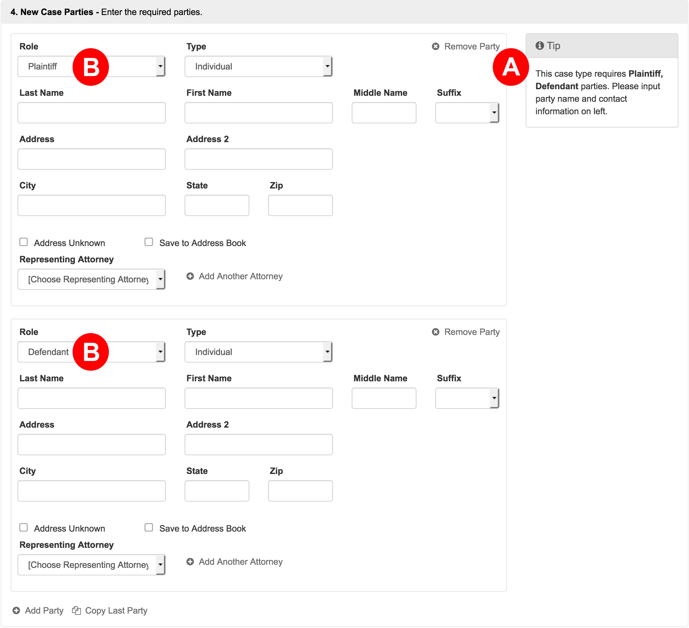 Initiate a New Case in the State of Texas Green Filing Support