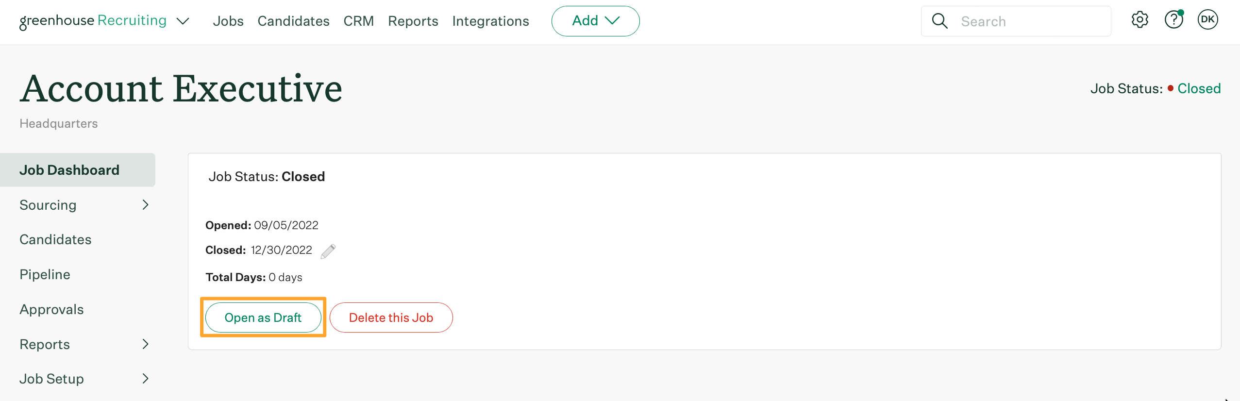 Unhire a candidate Greenhouse Support