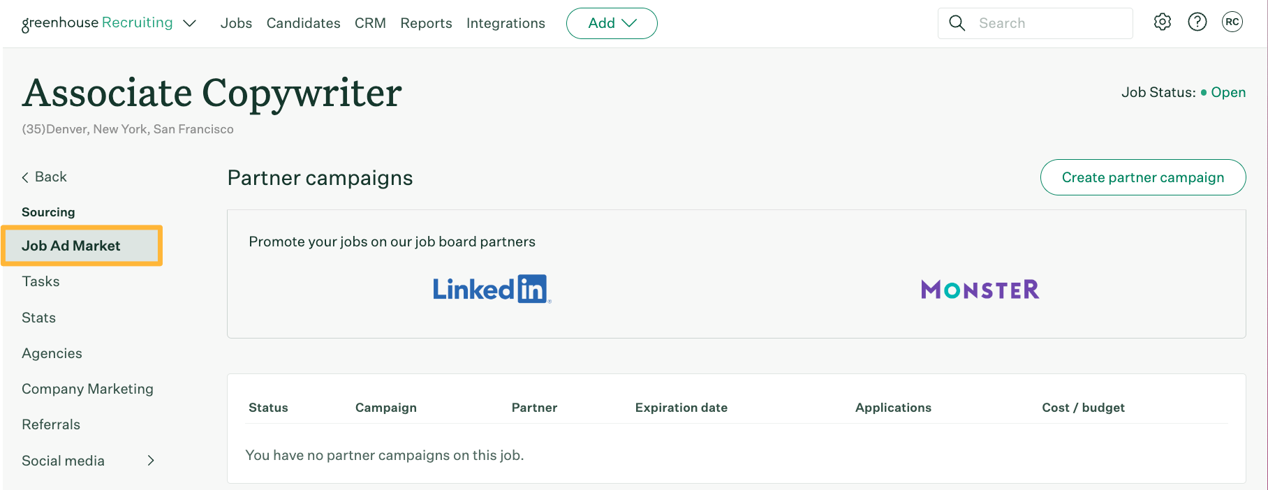 Purchase a job ad from a third-party job board – Greenhouse Support