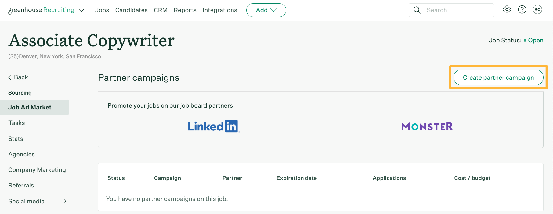 Purchase a job ad from a third-party job board – Greenhouse Support