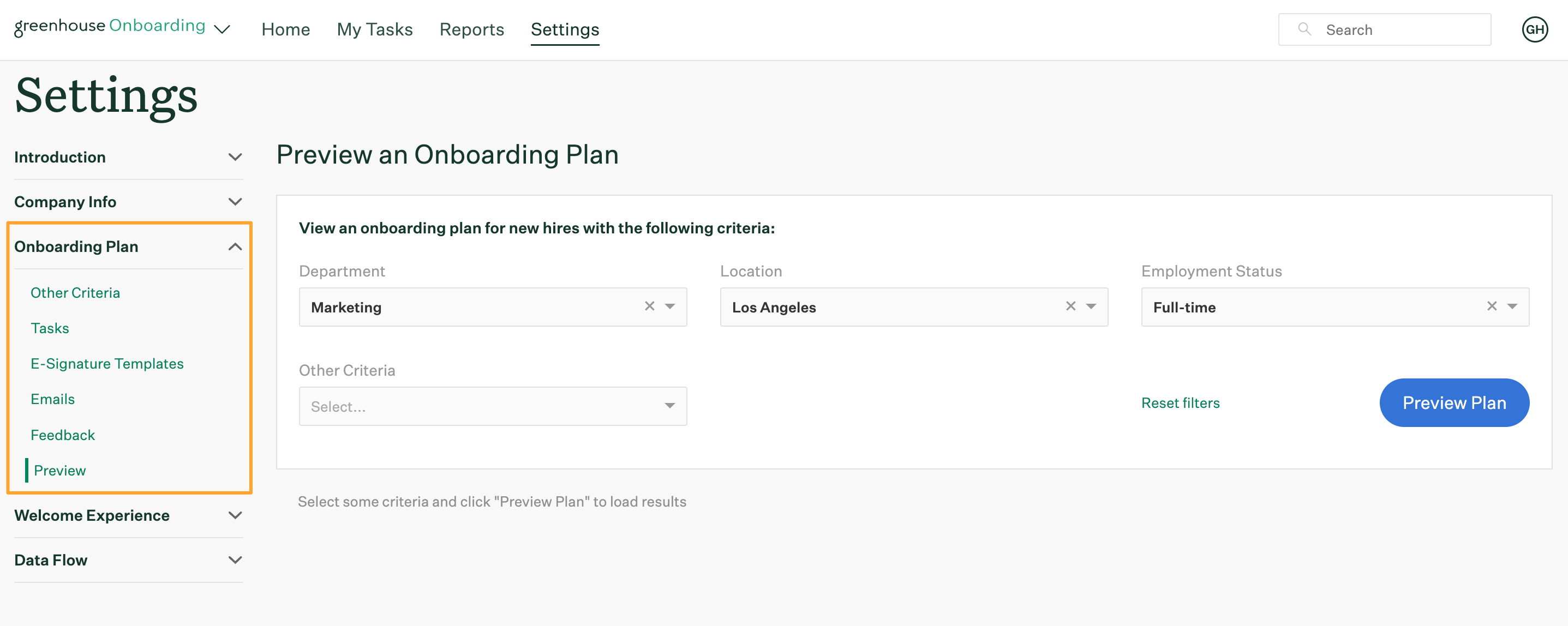 Onboarding plan overview Greenhouse Support