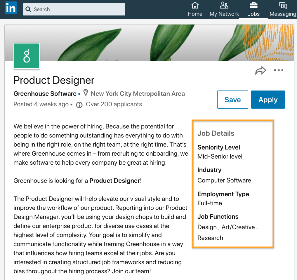LinkedIn Limited Listings – Greenhouse Support