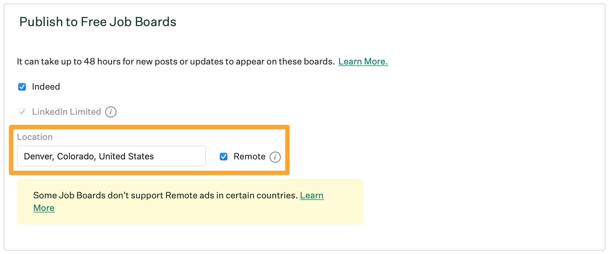 Remote job posts on Indeed and LinkedIn Limited Listings 