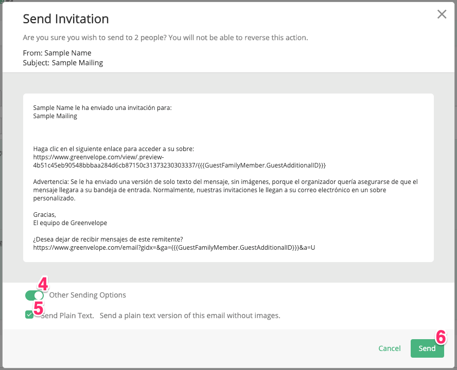 Send Cards as Plain Text Greenvelope