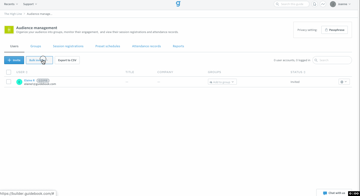 Invite Your Users Guidebook Support