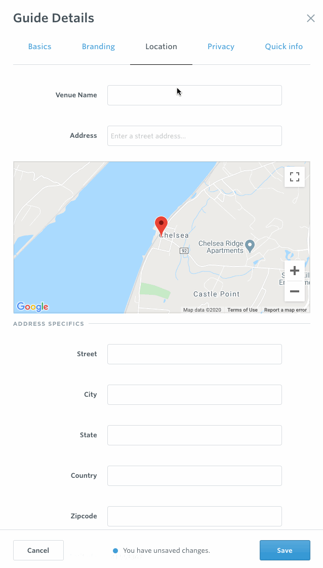 Google Map Locations Guidebook Support