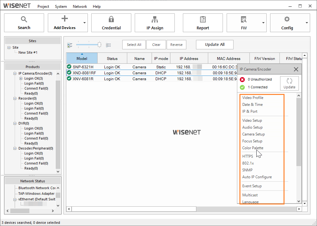 Bulk updating camera settings using Wisenet Device Manager – Hanwha