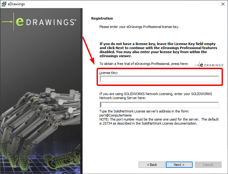eDrawings Free and Professional Installation and Licensing Information
