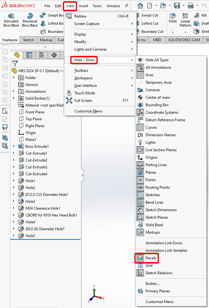 Why is My Decal Missing from My Part in SOLIDWORKS? Hawk Ridge