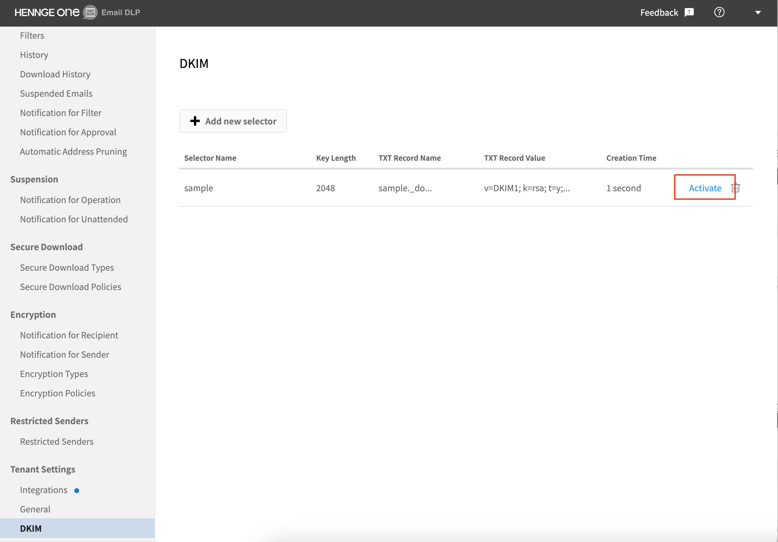 Configure DKIM Record HENNGE One Help Center