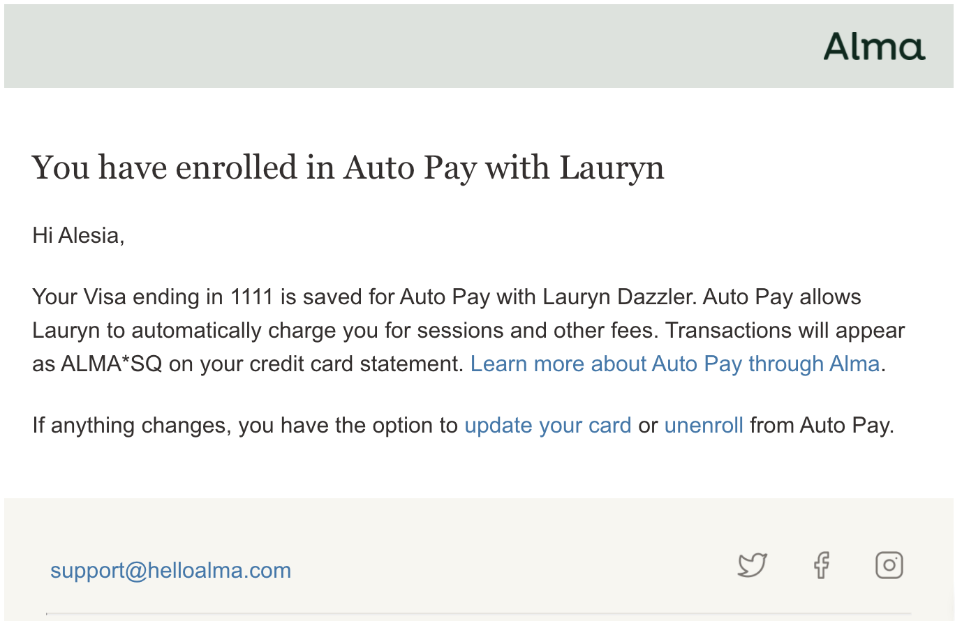 Autopay Alma
