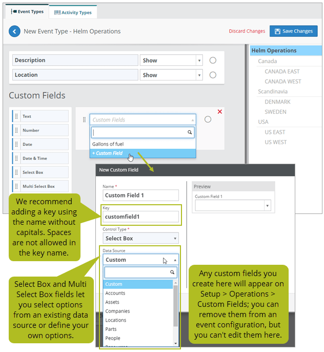 Event Types Helm Operations