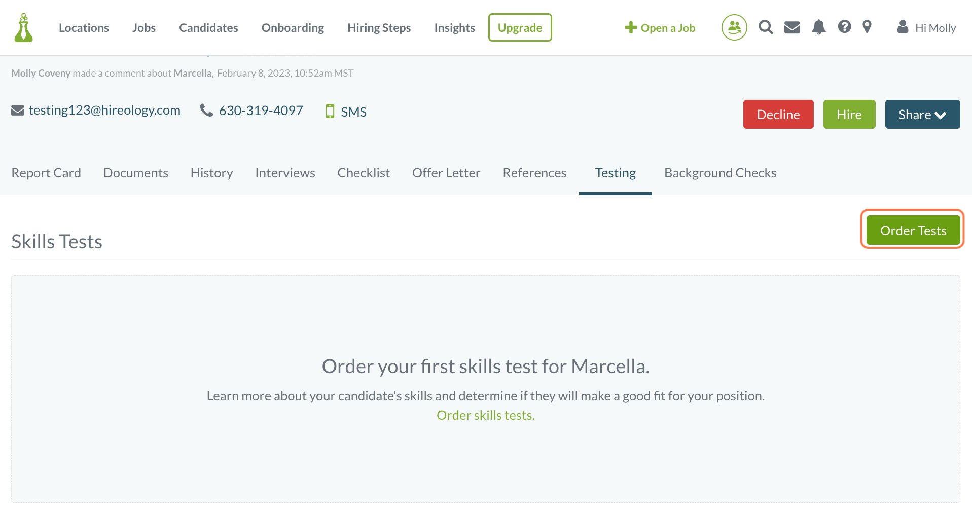Ordering a Caliper Assessment Hireology