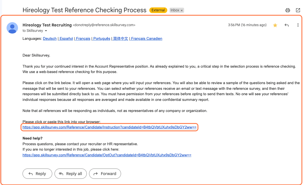 SkillSurvey Reference Check Candidate Experience Hireology