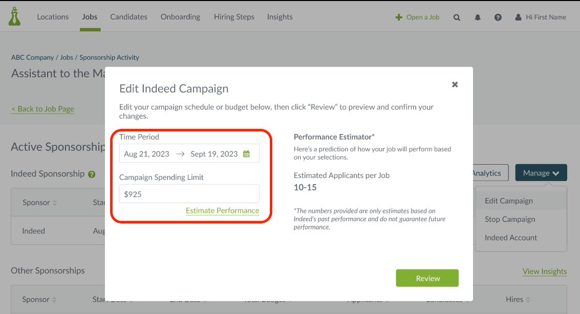 Sponsoring Jobs on Indeed Hireology