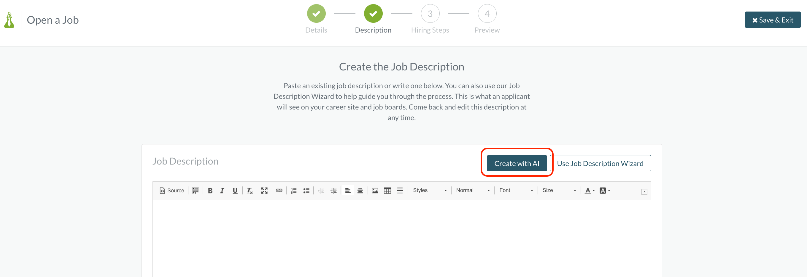 Generating a Job Description with Beaker Hireology
