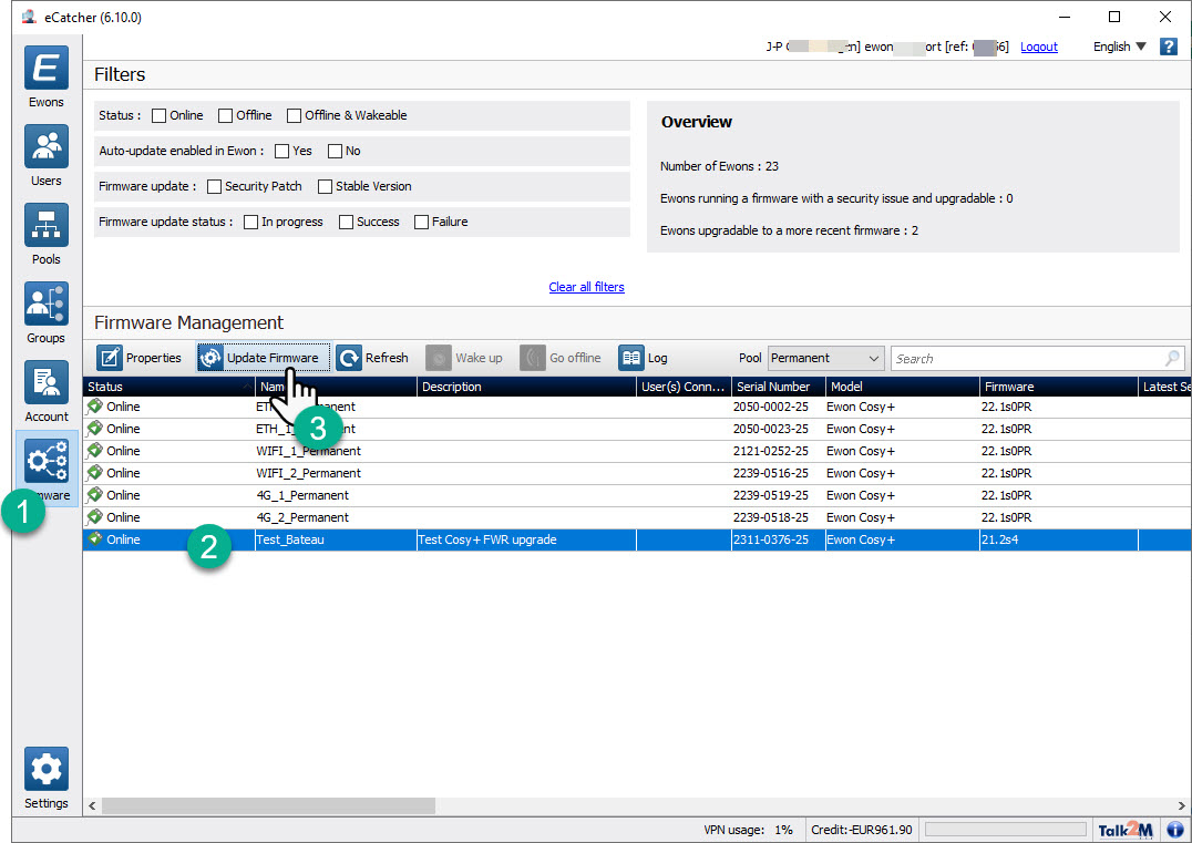 Automatic firmware update may fail on Ewon Cosy+ 4G versions – HMS