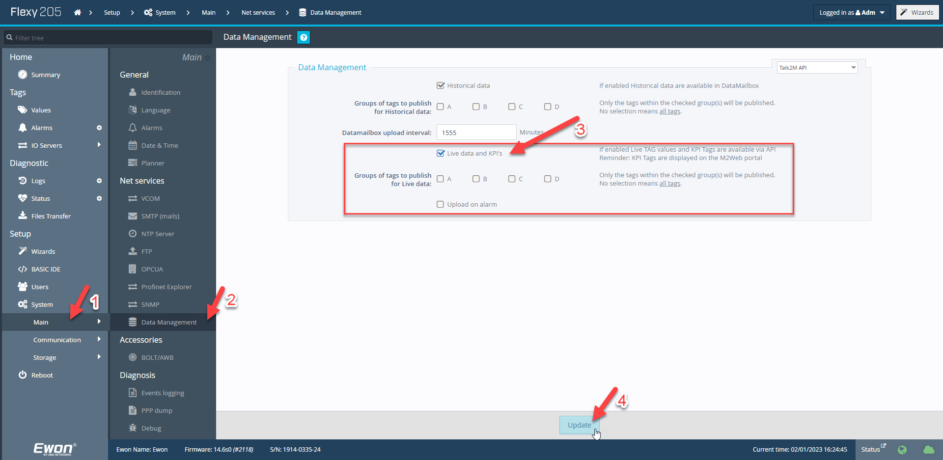 How to configure Ewon tags as KPIs ? HMS Support Portal