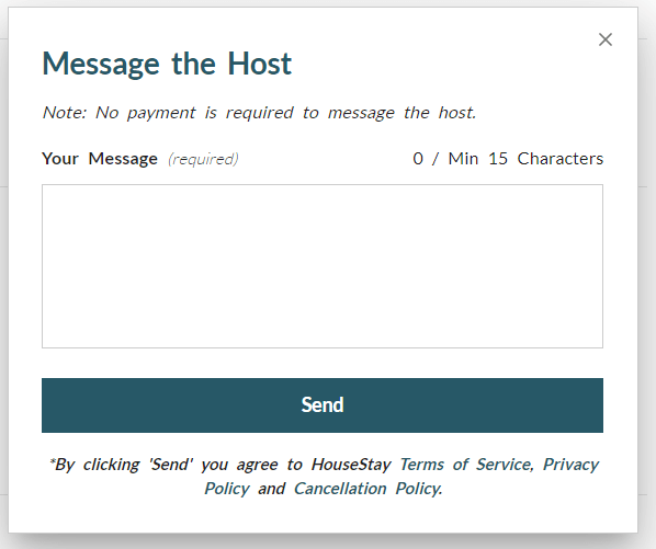 How to send the host a message HouseStay Help & Support