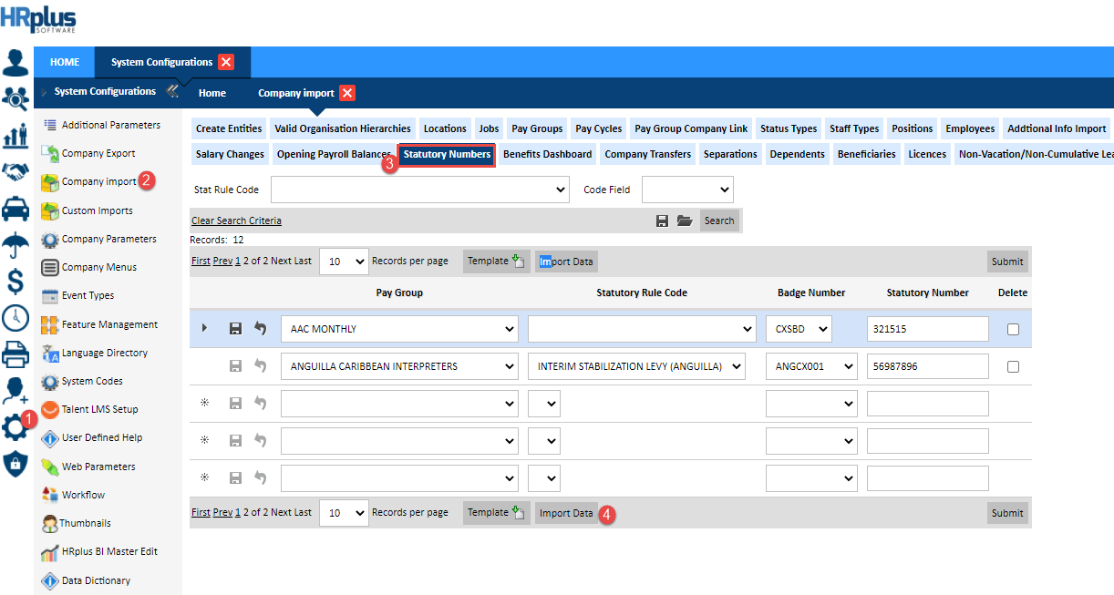 How to Mass Populate Statutory Numbers using template