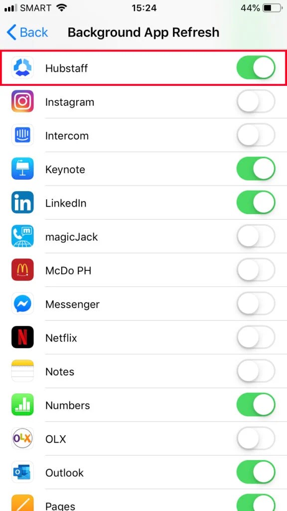 Enable "Background App Refresh" on iOS Hubstaff Support