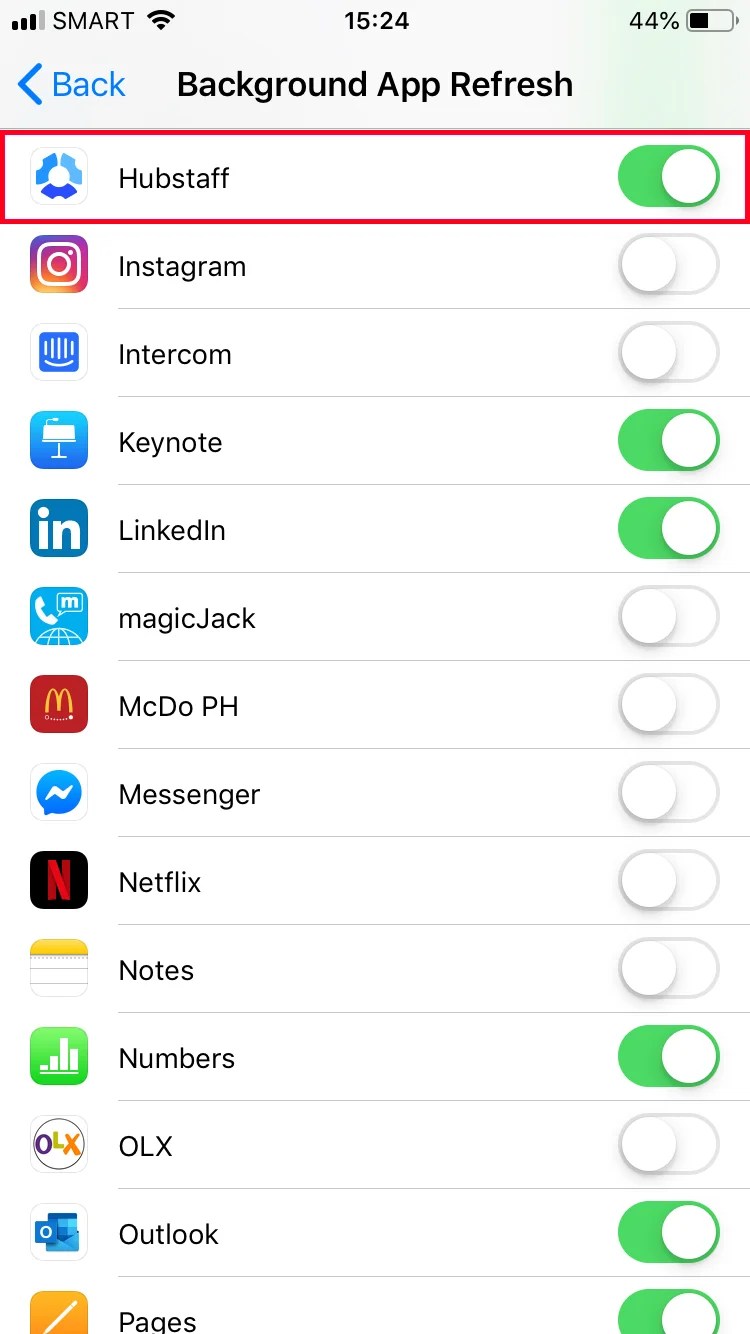 Enable "Background App Refresh" on iOS Hubstaff Support