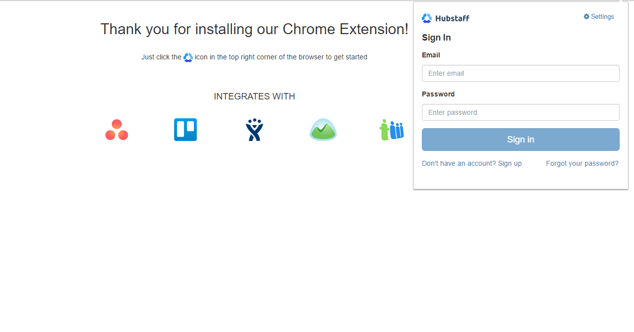 Installing the Hubstaff Chrome extension