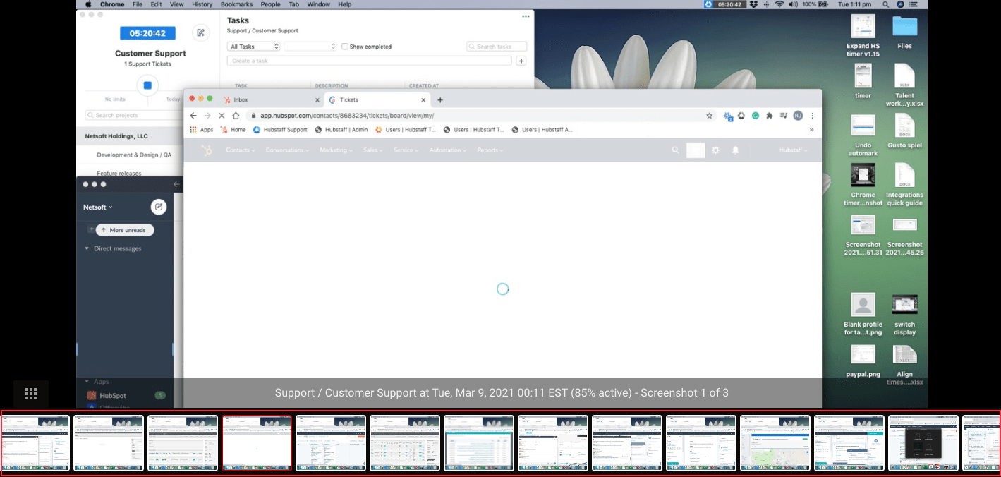 Where can I view screenshots in Hubstaff Time Tracking?