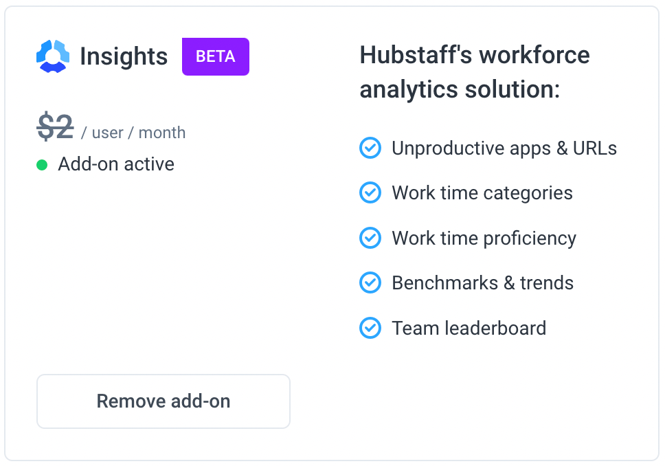 Hubstaff Insights Addon Hubstaff Support