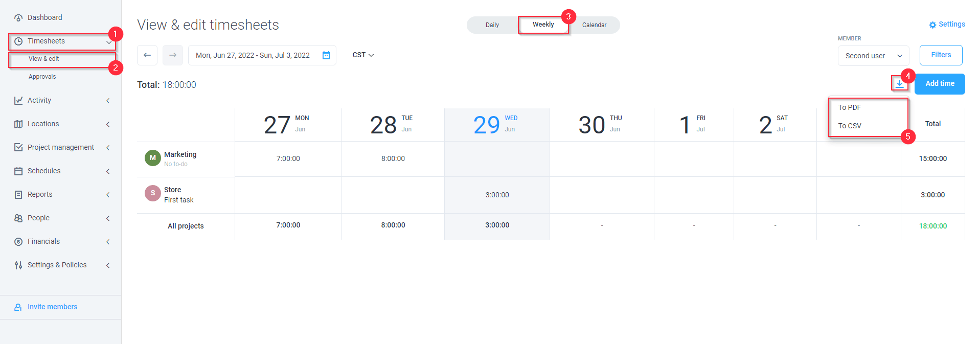 How do I export or download timesheet data? Hubstaff Support