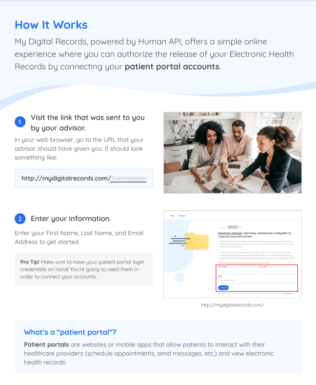 Connecting Electronic Health Records for Life Insurance Applicants