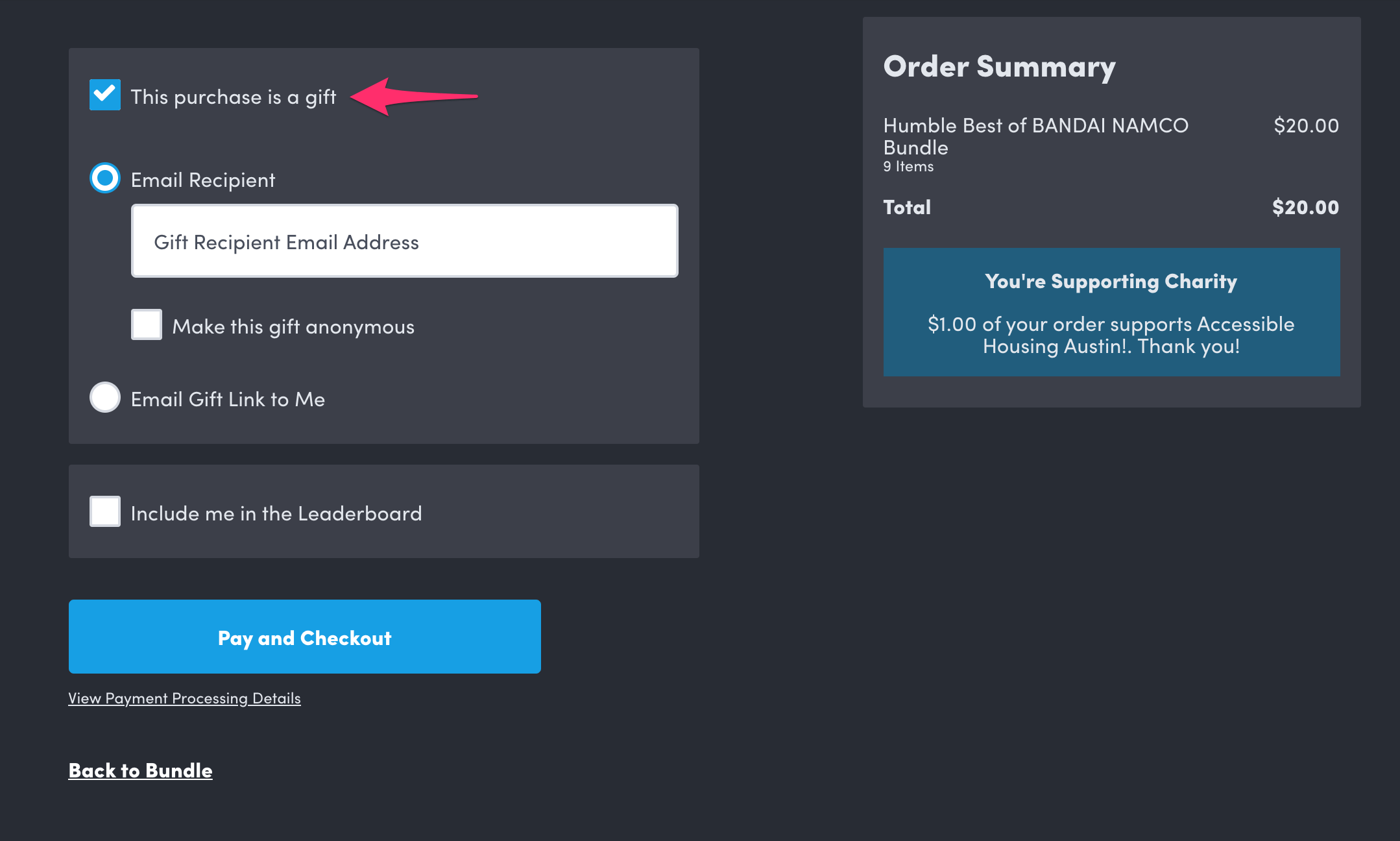 Purchasing and Sending Gifts Humble Bundle