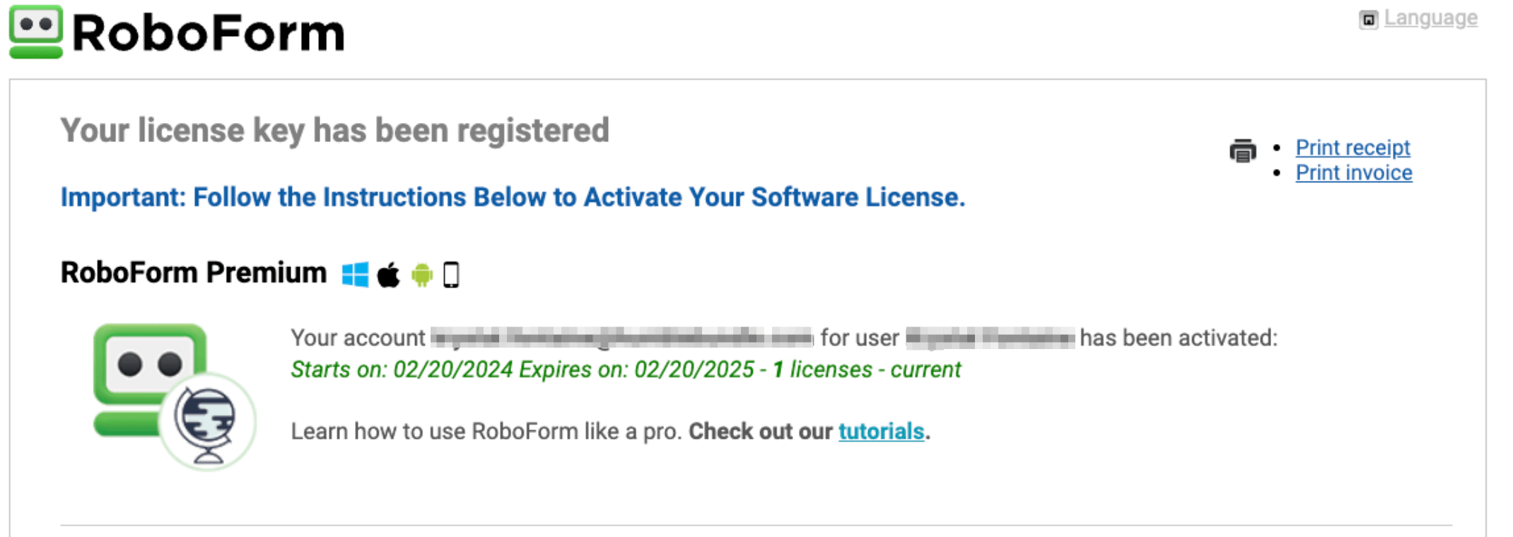 RoboForm Premium 12 Month Subscription Redemption Steps Humble Bundle