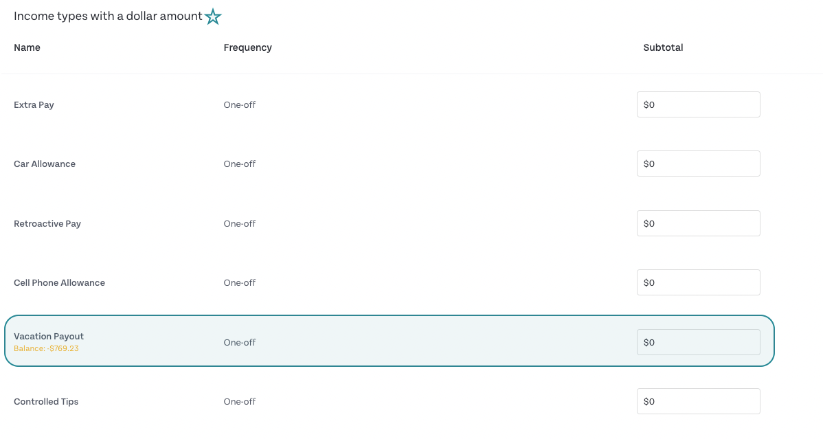 Vacationable earnings and how to payout "Vacation Pay" in Humi Humi