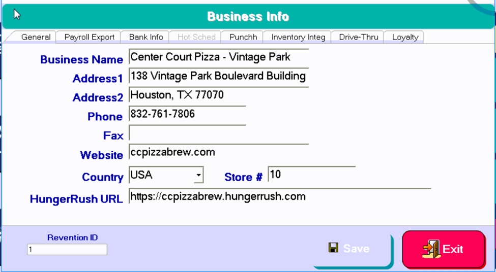 Changing Company Info on Customer Receipts HungerRush