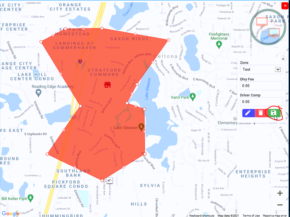 Delivery Zones HungerRush
